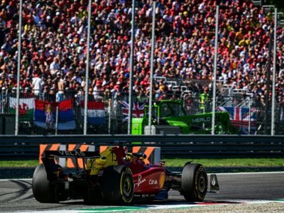 Le Monégasque Charles Leclerc (Ferrari) lors du Grand Prix d'Italie à Monza, le 11 septembre 2022 - ANDREJ ISAKOVIC [AFP]