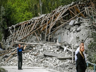 Une maternité détruite par une frappe à Kramatorsk, le 12 septembre 2022 dans la région de Donetsk, en Ukraine - Juan BARRETO [AFP]