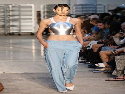 Défilé de la marque ukrainienne Bevza, à la Fashion week de New York, le 13 septembre 2022 - Yuki IWAMURA [AFP]