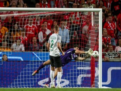 Le gardien du Maccabi Haifa Joshua Cohen lors du match de Ligue des champions contre le Benfica, le 6 septembre 2022 à Lisbonne - CARLOS COSTA [AFP/Archives]