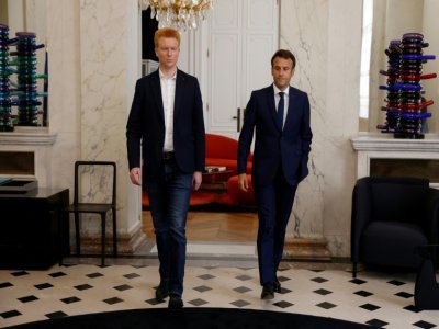 Adrien Quatennens reçu à l'Elysée par Emmanuel Macron, le 22 juin 2022 - GONZALO FUENTES [POOL/AFP/Archives]