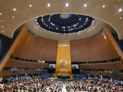 Le président brésilien Jair Bolsonaro lors de la 77e Assemblée générale de l'ONU, le 20 septembre 2022 à New York - TIMOTHY A. CLARY [AFP]