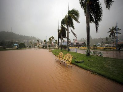 Un parc inondé à Samana, après le passage de l'ouragan Fiona, le 19 septembre 2022 en République dominicaine - Erika SANTELICES [AFP]