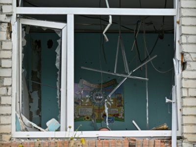 Une école détruite dans une localité de la région de Mykolaïv, dans le sud de l'Ukraine, le 24 septembre 2022 - Genya SAVILOV [AFP]