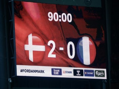 Le score final après le match de football de la Ligue des nations entre le Danemark et la France à Copenhague, le 25 septembre 2022 - FRANCK FIFE [AFP]