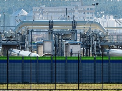 Des installations du gazoduc Nord Stream 2, le 1er mars 2022 à Lubmin, dans le nord-est de l'Allemagne, près de la frontière avec la Pologne - John MACDOUGALL [AFP/Archives]