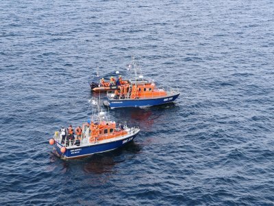 La SNSM a aussi participé à cet exercice en mer.