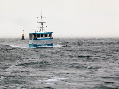 Le Tatihou III, en navigation dans le brouillard de la Manche. - David Daguier-CD50