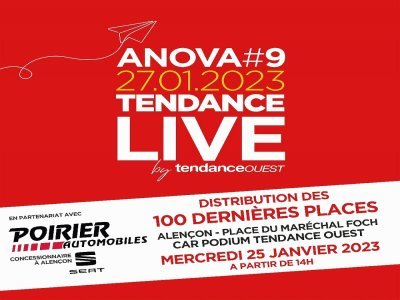 Tendance Live Anova : dernière distribution mercredi 25 janvier à Alençon !