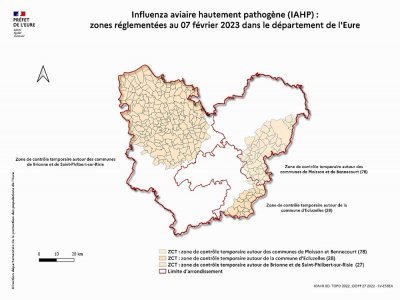 208 communes de l'Eure sont concernées par la zone de contrôle temporaire établie.  - Préfecture de l'Eure