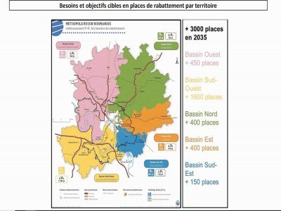 L'infographie réalisée par la Métropole Rouen Normandie montre ici où se situeront les nouvelles places des parking relais de l'agglomération.