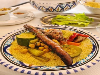 Couscous kabyle, merguez et agneau.