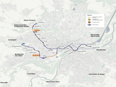 Voici les endroits par où passera le futur tramway de Caen. - Caen la mer