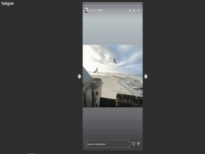 Capture d'écran d'une story Instagram de Norman Reedus depuis le Mont Saint-Michel, lundi 6 mars.