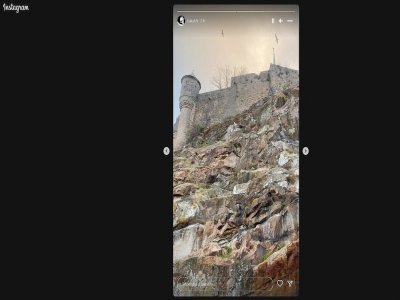 Capture d'écran d'une story Instagram de Laïka Blanc-Francard, depuis le Mont Saint-Michel