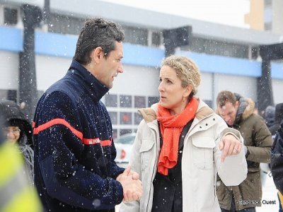 La ministre de l'Écologie Delphine Batho était à Caen après la neige du 12 mars 2013.