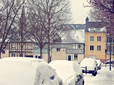 La neige a recouvert les rues de Rouen en mars 2013. - Barbara Cabot - Ville de Rouen