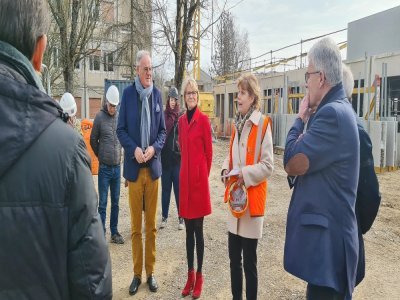 Le président du Conseil départemental de l'Orne, Christophe de Balorre, a visité le chantier du collège de L'Aigle, lundi 20 mars. - CD61