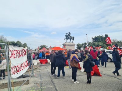 Une manifestation a clôturé cette journée d'actions à Cherbourg.