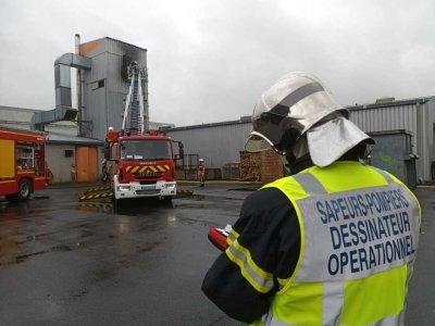 Un dessinateur opérationnel a été mobilisé sur l'intervention. - Sapeurs-pompiers de la Manche