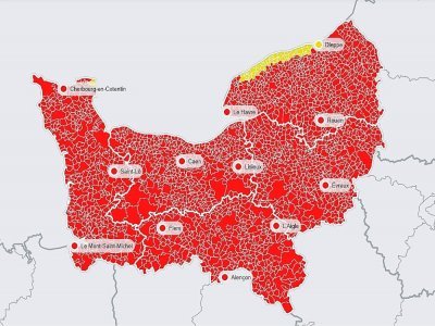 Toute la région est en rouge sur les cartes de Atmo Normandie. - Atmo Normandie capture d'écran