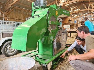 L'opération de battage avec l'association Triticum pour séparer le grain du reste de l'épis de blé va s'effectuer à Roncherolles-sur-le-Vivier, près de Darnétal.