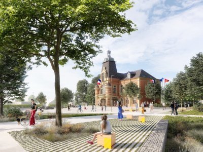 Le parvis de l'hôtel de ville de Bois-Guillaume sera entièrement repensé dans le cadre du projet Cœur de ville.