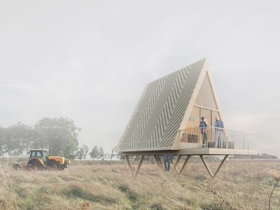 Cette cabane triangulaire sera installée à Grand-Couronne. - YAP Architecture