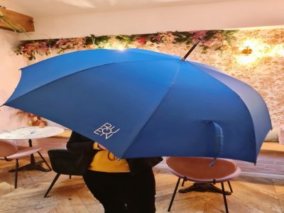 Le parapluie aux couleurs de Rouen 
C'est l'une des nouveautés des produits vendus par l'office de tourisme, bien utile dans nos contrées : l'authentique Parapluie de Cherbourg, siglé du logo brodé de l'office, réalisé par cette entreprise du patrimoine vivant. Objet de première qualité vendu, tout de même, à 169€.