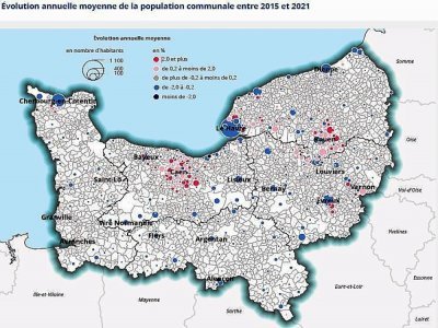 L'évolution annuelle moyenne de la population communale entre 2015 et 2021.