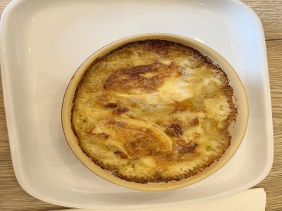 Gratin de gnocchis aux lardons.