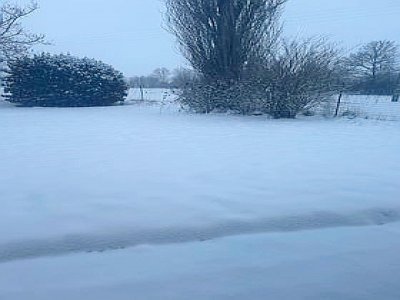 Dans l'Orne, à Crulai, la neige est tombée en abondance mardi 9 janvier. - Laura
