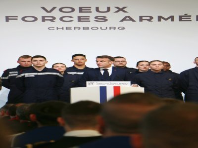 Emmanuel Macron, lors de son discours de vœux aux armées.
