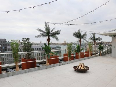 Le rooftop de The People, avec de la végétation.