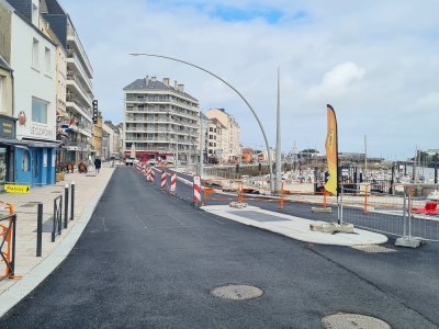 Quai de Caligny, à Cherbourg, les travaux s'approchent de la fin.