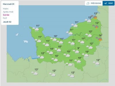 Les orages pourraient frapper la Seine-Maritime et l'Eure en fin de journée. - Météo France