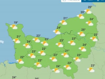 La météo de dimanche 12 mai, ensoleillée durant l'après-midi, avant l'arrivée de possibles nuages et de la pluie en soirée. - Capture d'écran Météo France