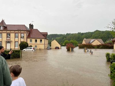 Les inondations à Saint-Martin-de-la-Lieue. - Sapeurs-pompiers de Touques