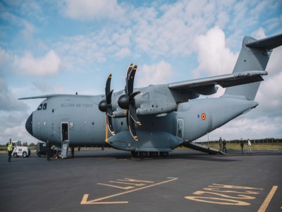 L'A400M, arrivé à Caen à l'occasion d'une cérémonie belge à Crépon. - Quentin Jockum – Aéroport de Caen