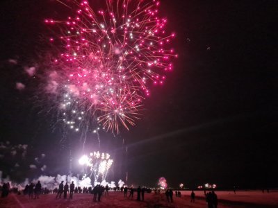 Les feux d'artifice étaient aussi à Merville-Franceville-Plage. - Amélie Maillard