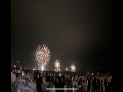 Ouistreham s'est illuminée lors de l'embrasement de la côte. - Willy Desgranges