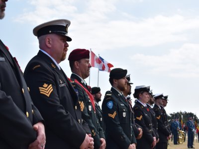 La cérémonie canadienne à Juno Beach était en présence des militaires du pays de l'érable. - Alix Cagnard