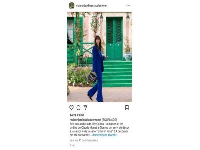 Le post Instagram de la maison Claude Monet à Giverny, qui témoignait de la présence de l'actrice pour un tournage quelques semaines avant. 