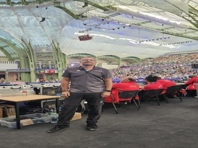 Hermann Chaume au sein du Grand Palais, et aux premières loges pour assister aux rencontres lors de ces Jeux olympiques de Paris 2024.