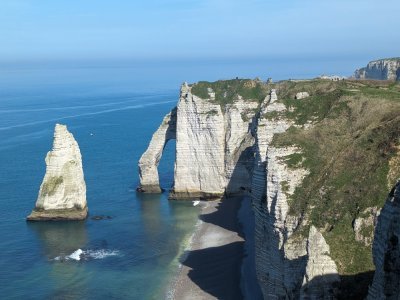 A Etretat, l'aiguille de la falaise d'Aval.