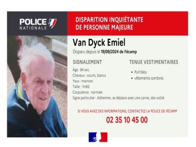 Le signalement du disparu a été diffusé par la police.