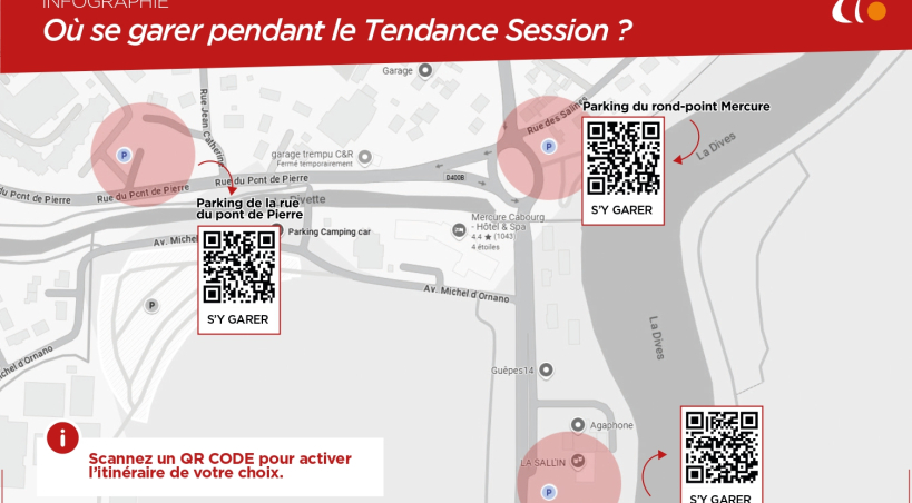 Trois parkings sont disponibles pour vous stationner avant d'assister au Tendance Session, mercredi 6 novembre à la Sall'in de Cabourg.