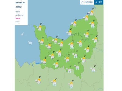 Le ciel normand jeudi 21 novembre au soir. - Météo France