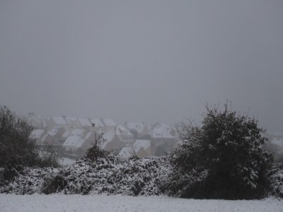 Equerdreville (Manche) sous la neige. - Soline