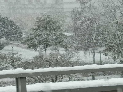 La ville haute du Havre sous les flocons. - Sandra Mercier